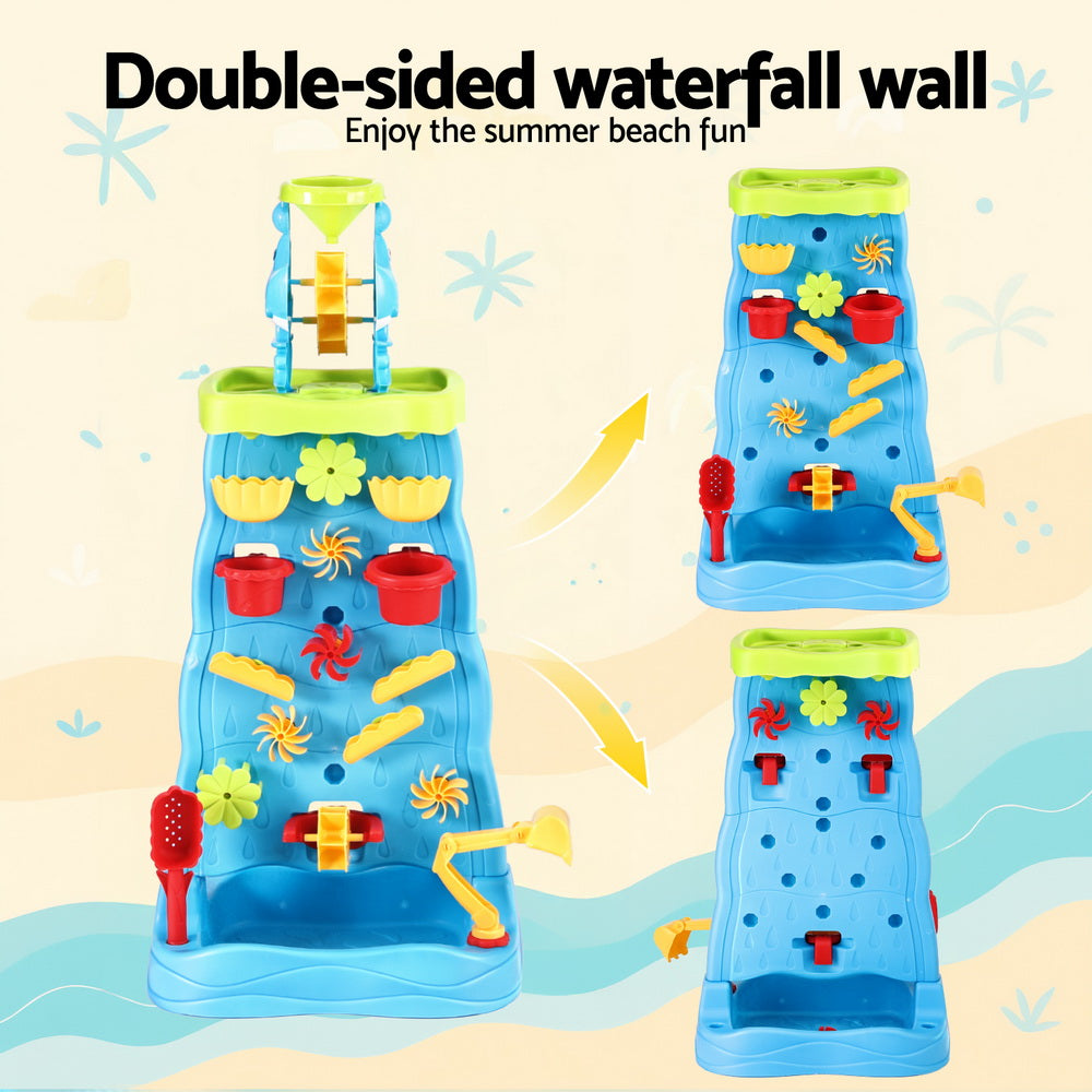 Keezi Kids Sand and Water Table Waterfall Wall Sandpit Toys Beach Shovel 4