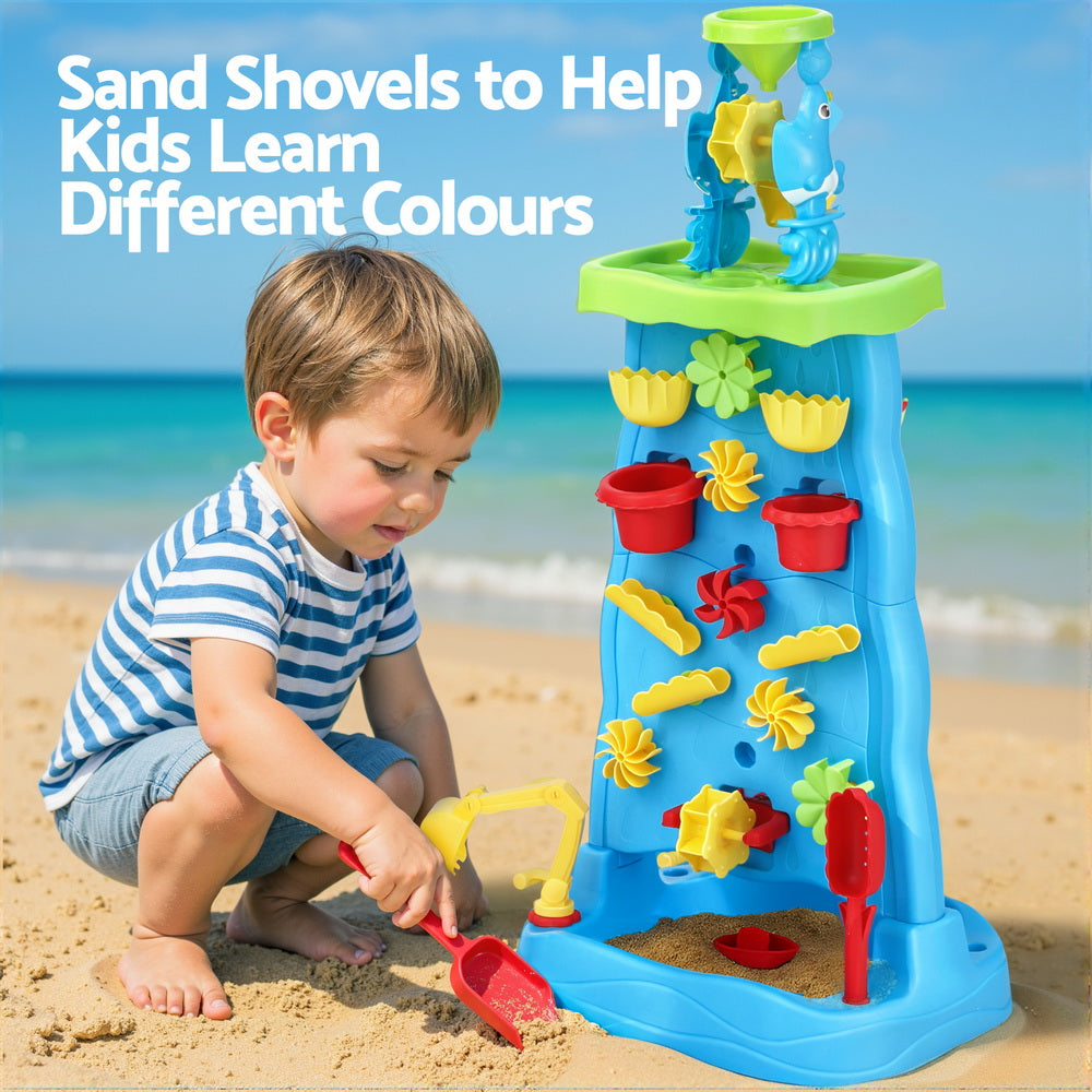 Keezi Kids Sand and Water Table Waterfall Wall Sandpit Toys Beach Shovel 6