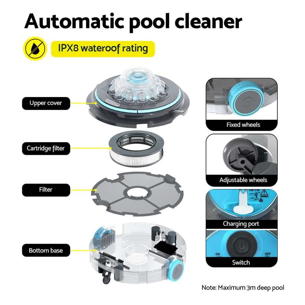 Aqua Buddy Robotic Pool Cleaner Automatic Vacuum Robot Swimming Cordless 4