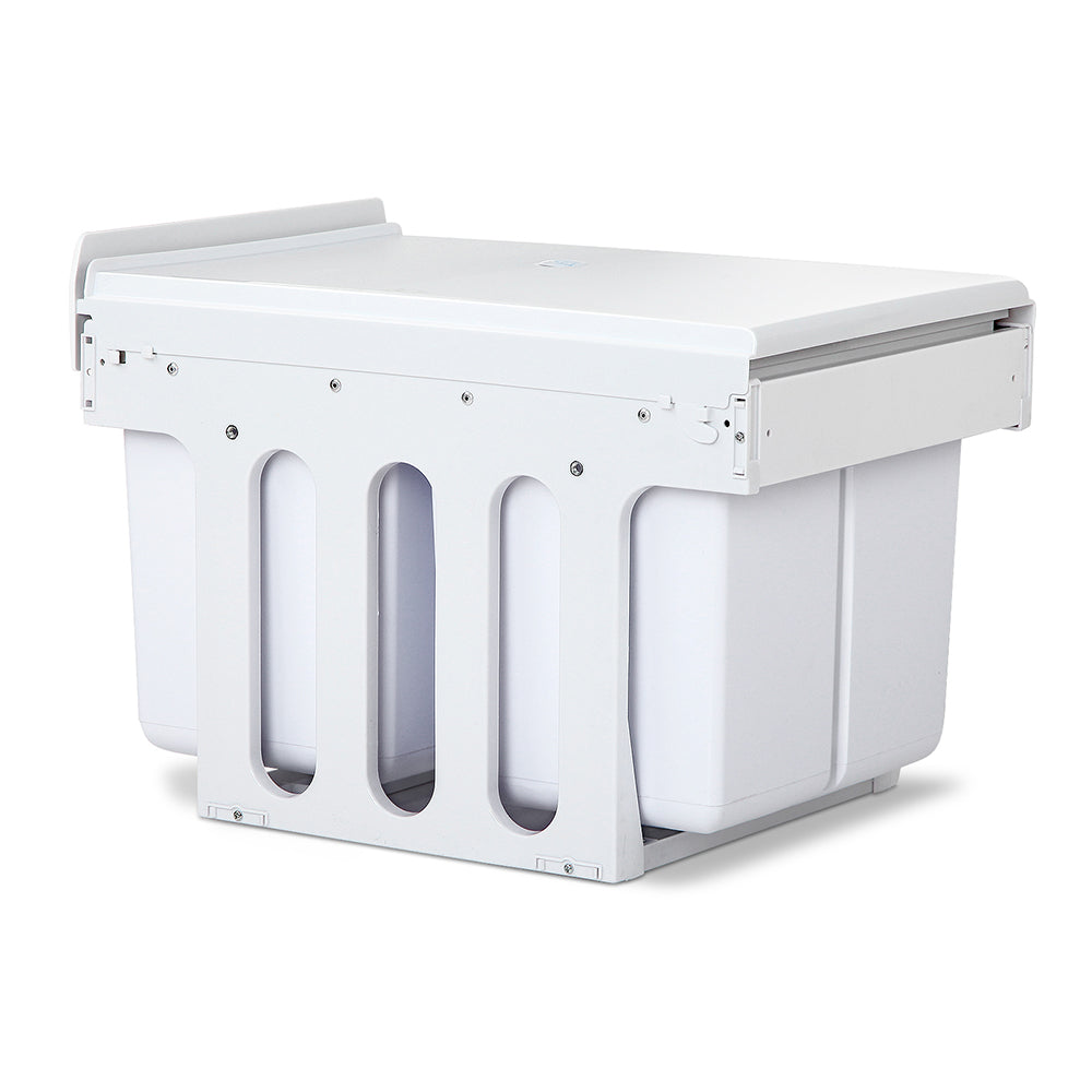 Cefito Pull Out Bin Kitchen Double Basket 2X15L White 3