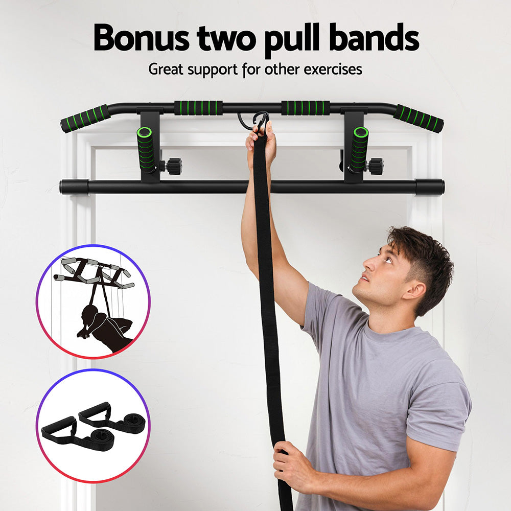 Multi-Grip Pull Up Bar Doorway Chin Up Horizontal Bar Home Gym Workout 101cm Length 5