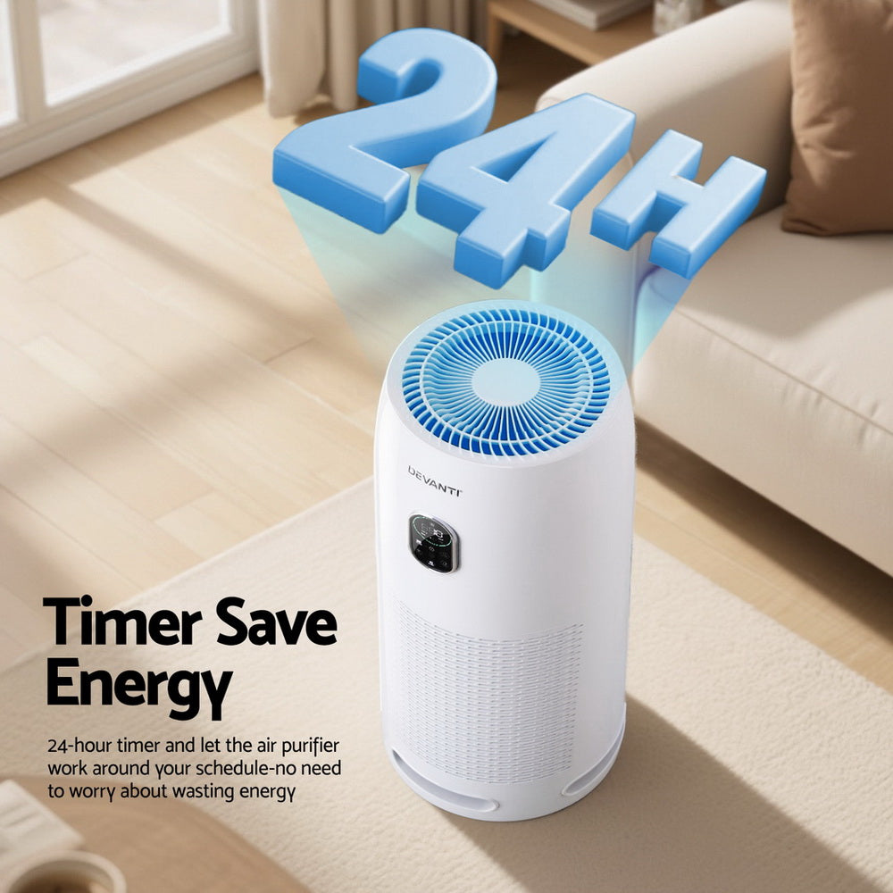 Devanti Air Purifier 4-Layer HEPA Filter White 6
