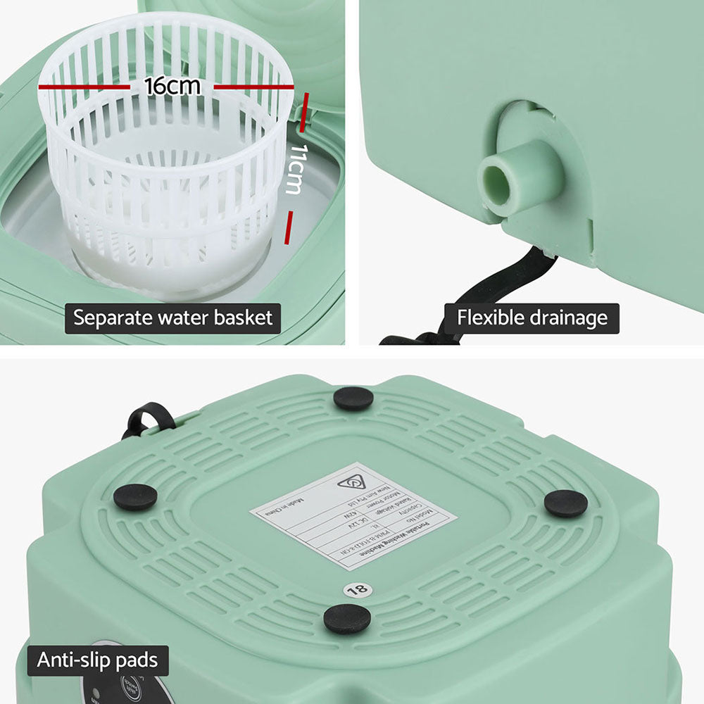 Devanti Portable Washing Machine 8L Green 6