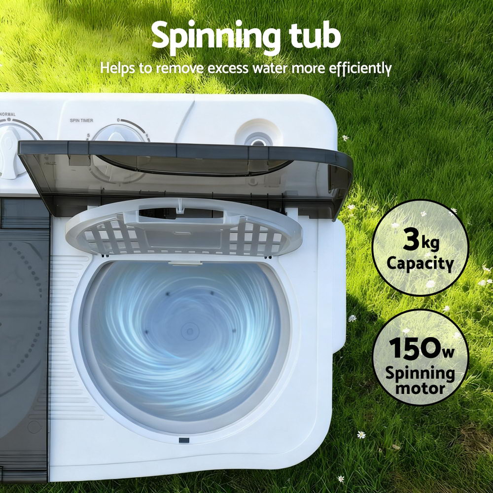 Devanti Portable Washing Machine Twin Tub 4.5KG 6