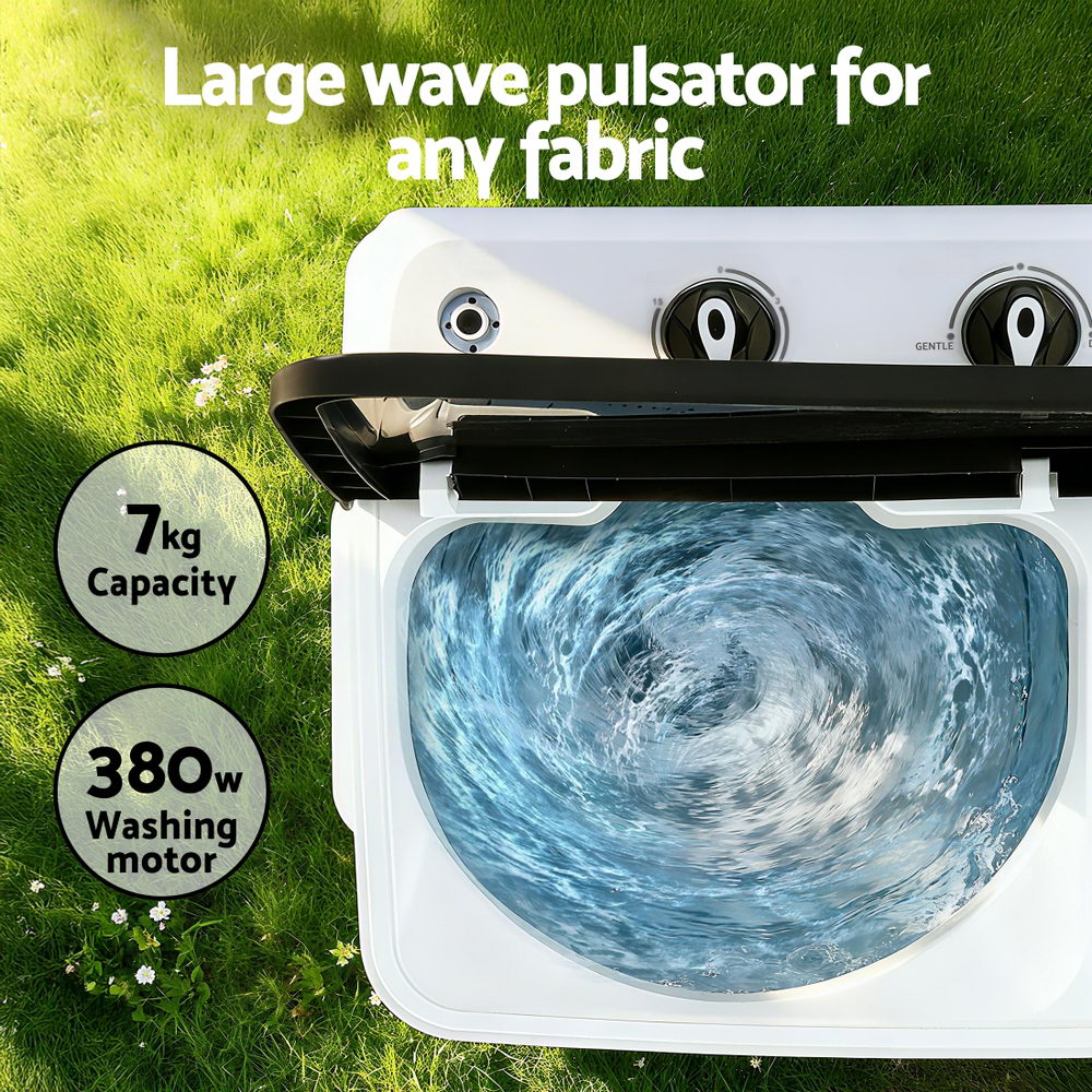 Devanti Portable Washing Machine Twin Tub 7KG White 3