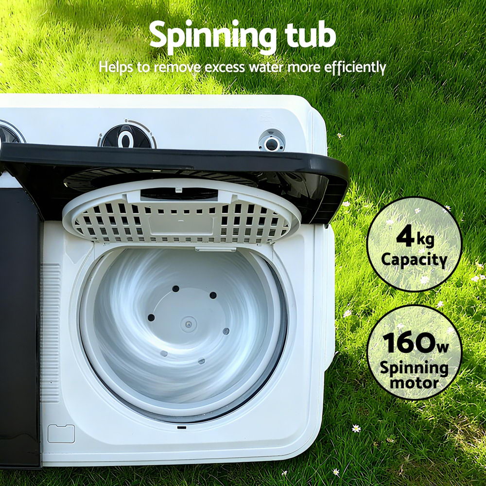 Devanti Portable Washing Machine Twin Tub 7KG White 4