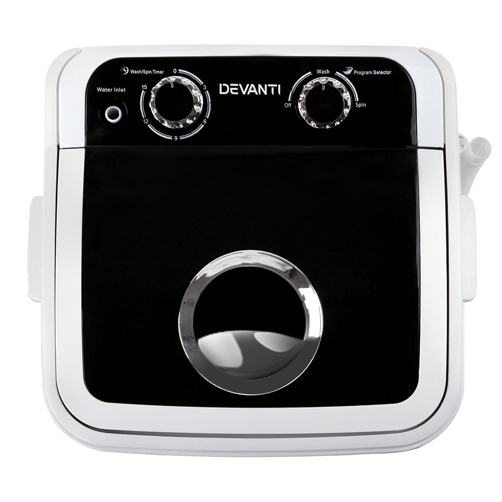 Devanti Portable Washing Machine 4.6KG Black 4