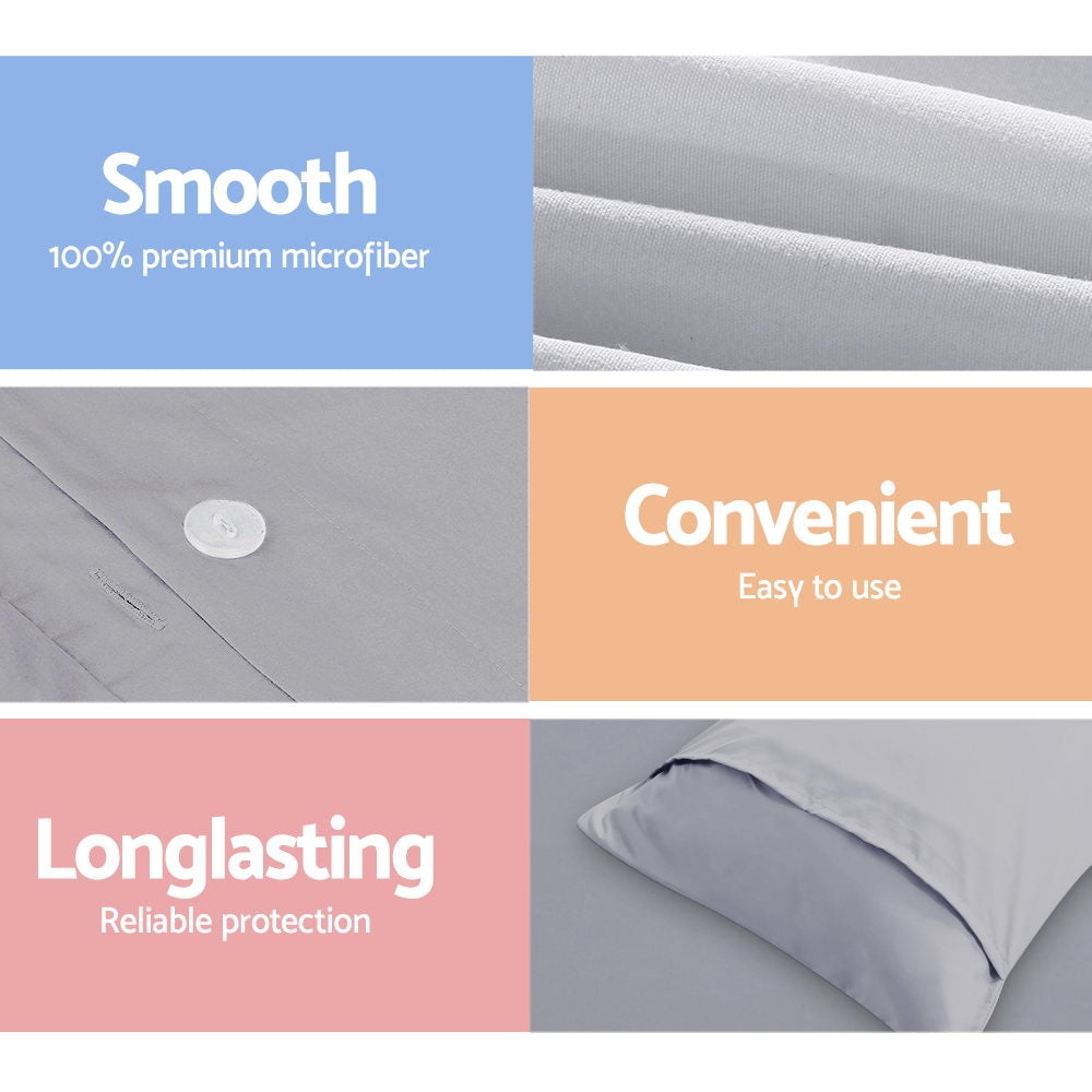 Giselle Bedding Quilt Cover Set Classic Grey King 6