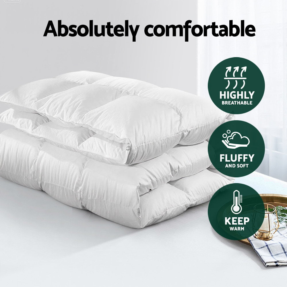 Giselle Bedding 700GSM Duck Down Feather Quilt Duvet Doona Winter Blanket Double 5