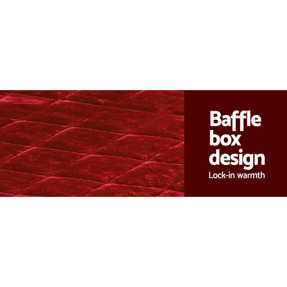 Giselle Bedding Faux Mink Quilt Burgundy Queen 5