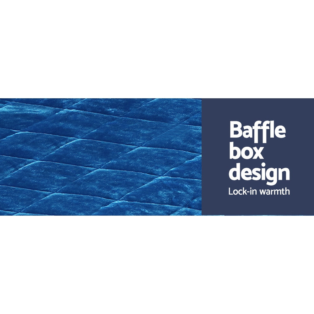 Giselle Bedding Faux Mink Quilt Blue Super King 5