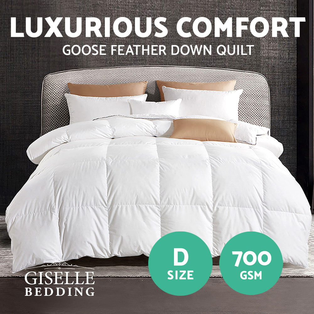 Giselle Bedding 700GSM Goose Down Feather Quilt Double 3