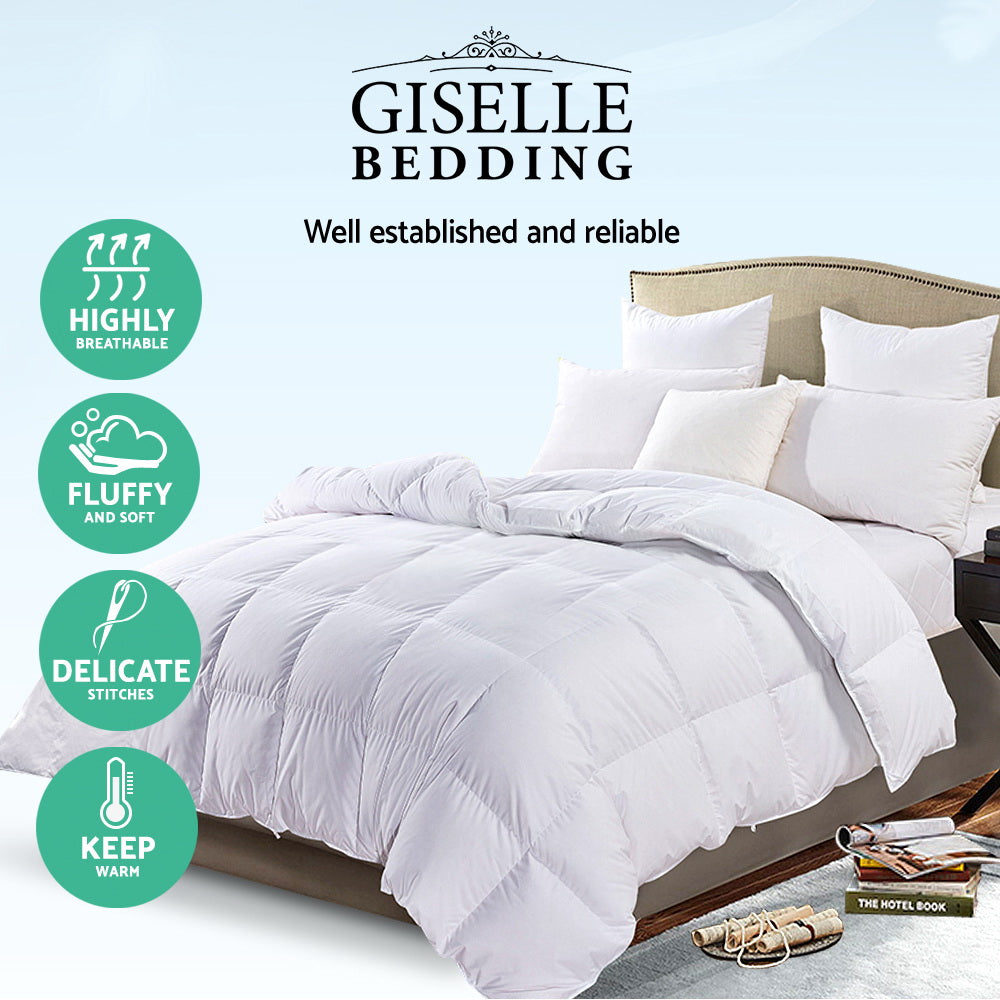 Giselle Bedding 700GSM Goose Down Feather Quilt Double 4