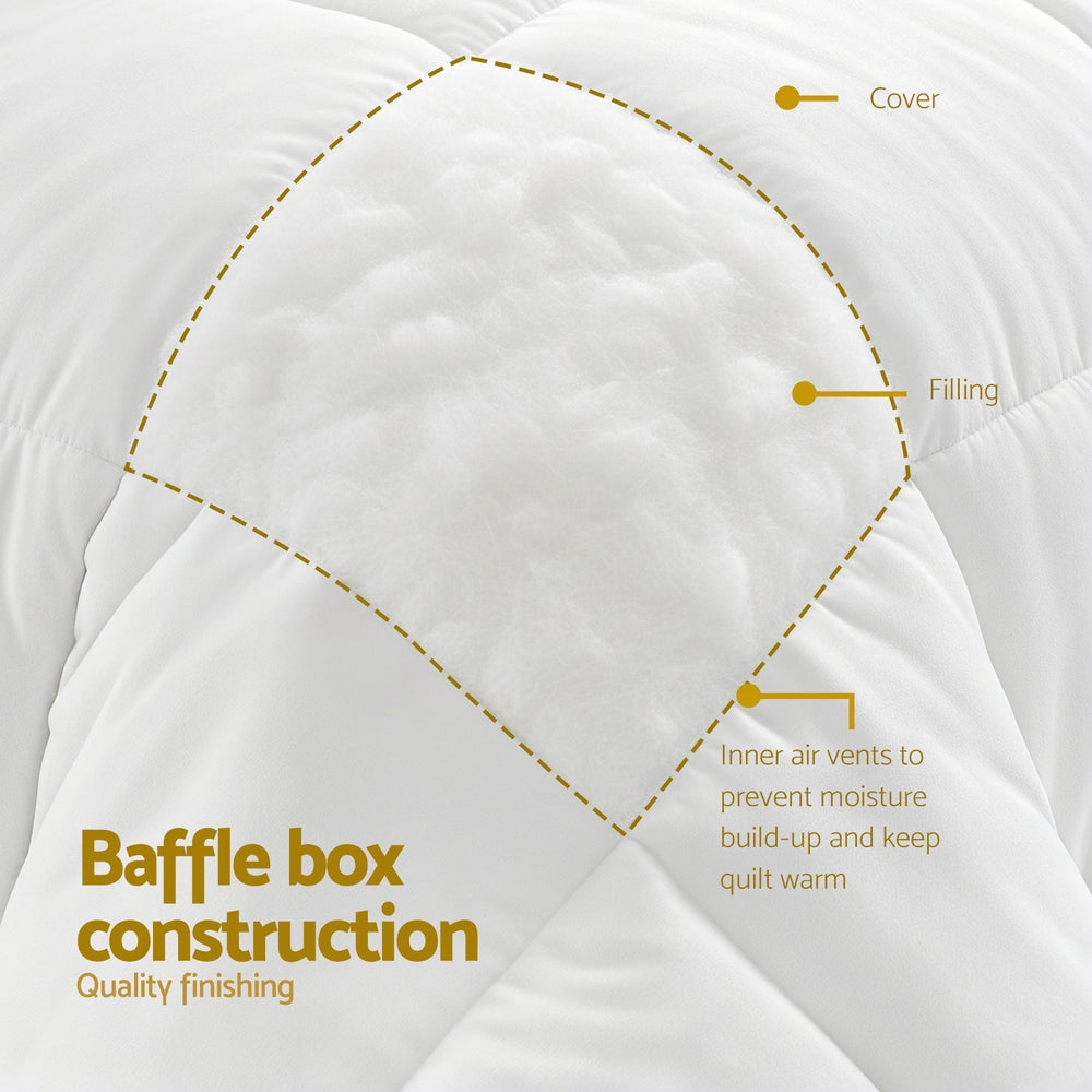 Giselle Bedding Super King Size 400GSM Microfiber Quilt All Season Duvet Quilts Comforter Winter Summer 5