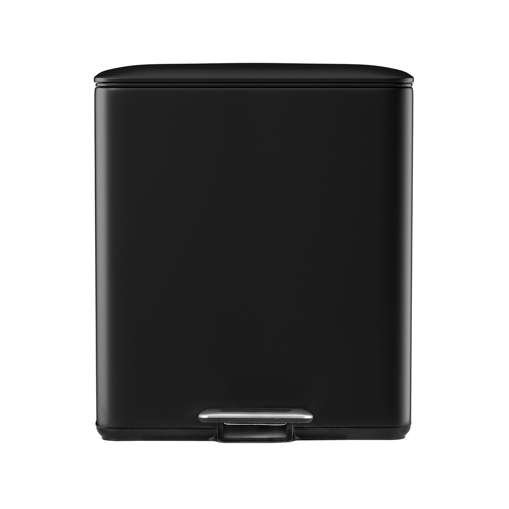 Cefito Pedal Bins Rubbish Bin Dual Compartment Waste Recycle Dustbins 40L Black 3