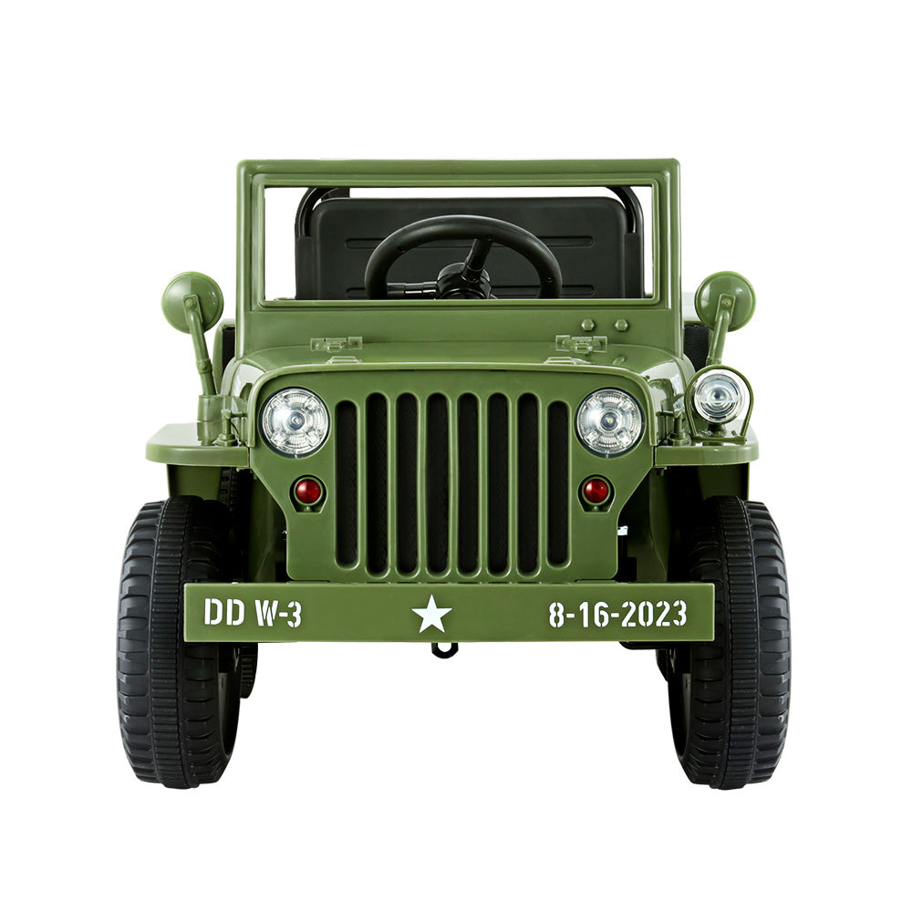 Rigo Kids Electric Ride On Car Jeep Military Off Road Toy Cars Remote 12V Olive 3