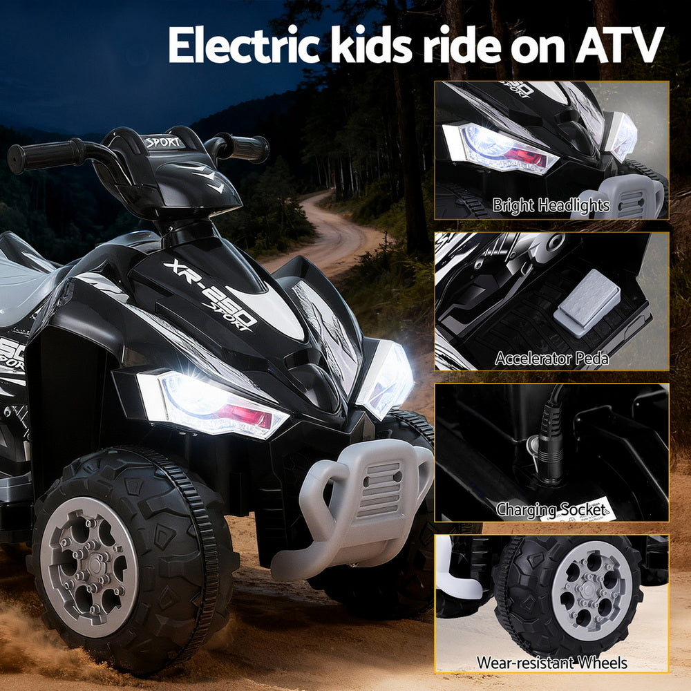 Rigo Kids Ride On Car ATV Quad Motorbike Electric Outdoor Toys 12V Black 5