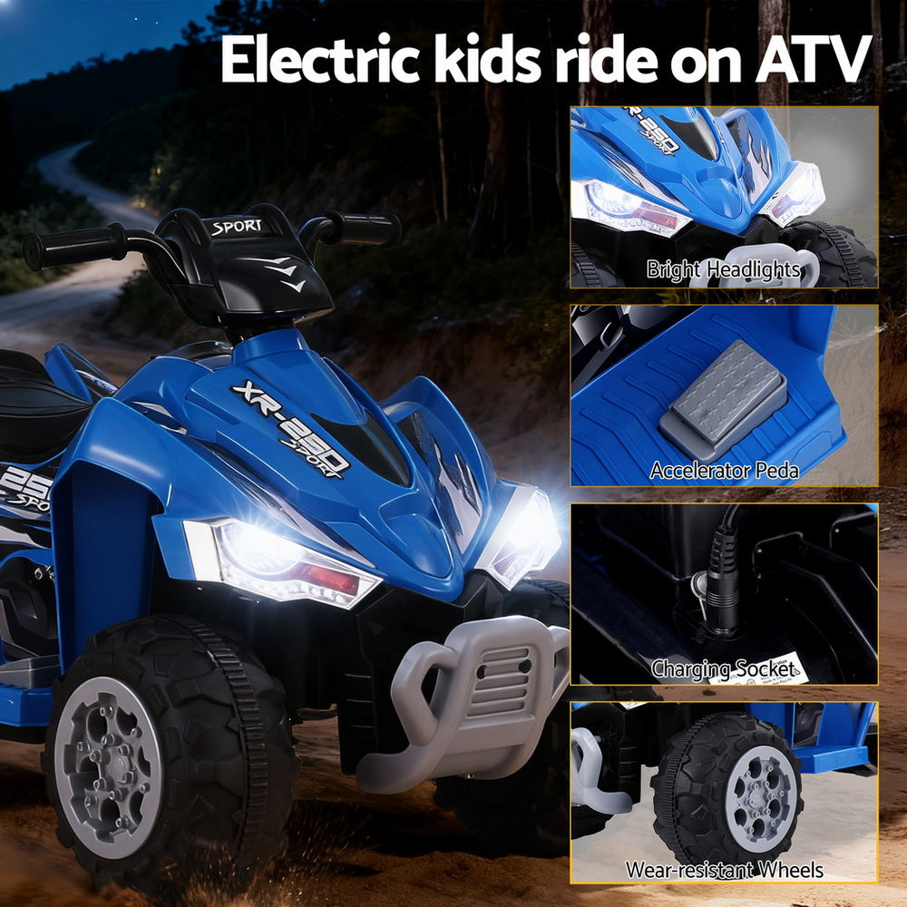 Rigo Kids Ride On Car ATV Quad Motorbike Electric Outdoor Toys 12V Blue 5