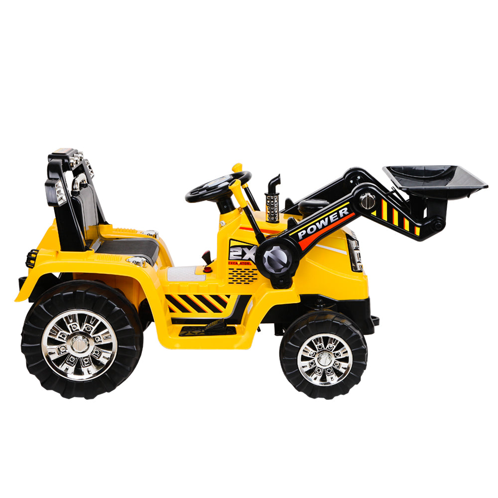 Rigo Kids Electric Ride On Car Bulldozer Digger Loader Remote 6V Yellow 3