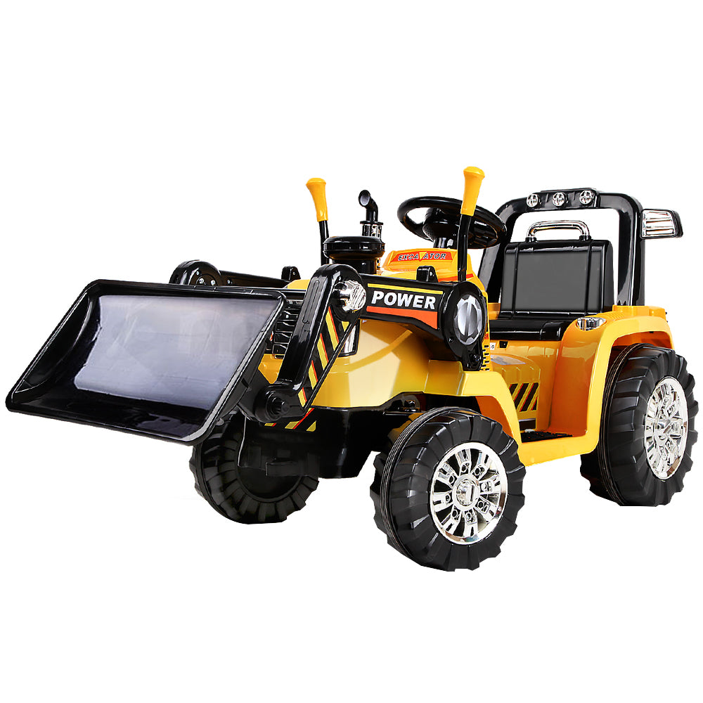 Rigo Kids Electric Ride On Car Bulldozer Digger Loader Remote 6V Yellow 8