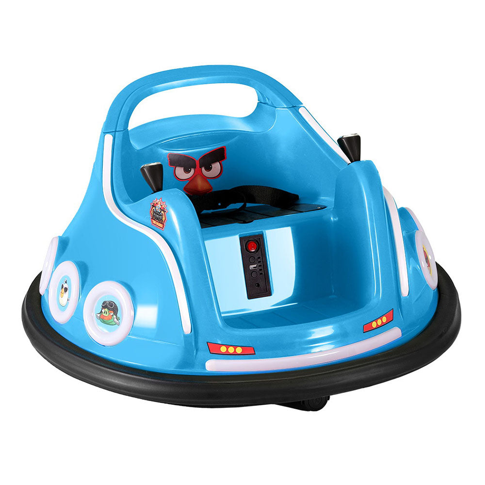 Kids Ride On Car Bumper Electric Toys Cars Light Remote Angry Birds Sticker Blue 7