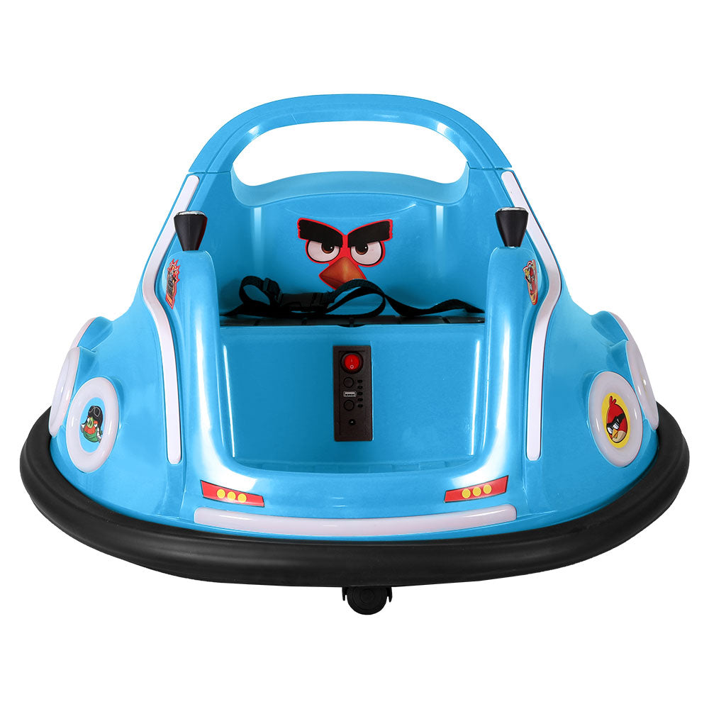 Kids Ride On Car Bumper Electric Toys Cars Light Remote Angry Birds Sticker Blue 3