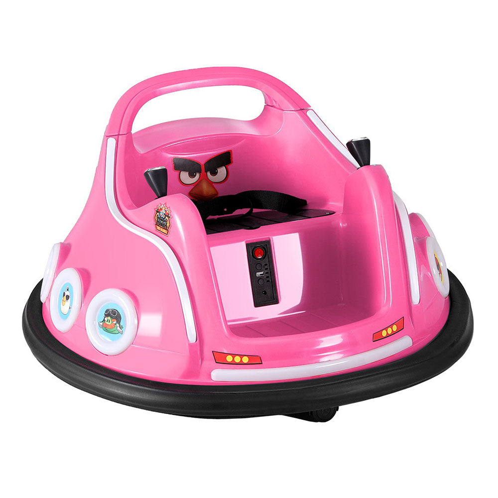 Kids Ride On Car Bumper Electric Ride On Cars Light Remote Angry Birds Sticker Pink 7