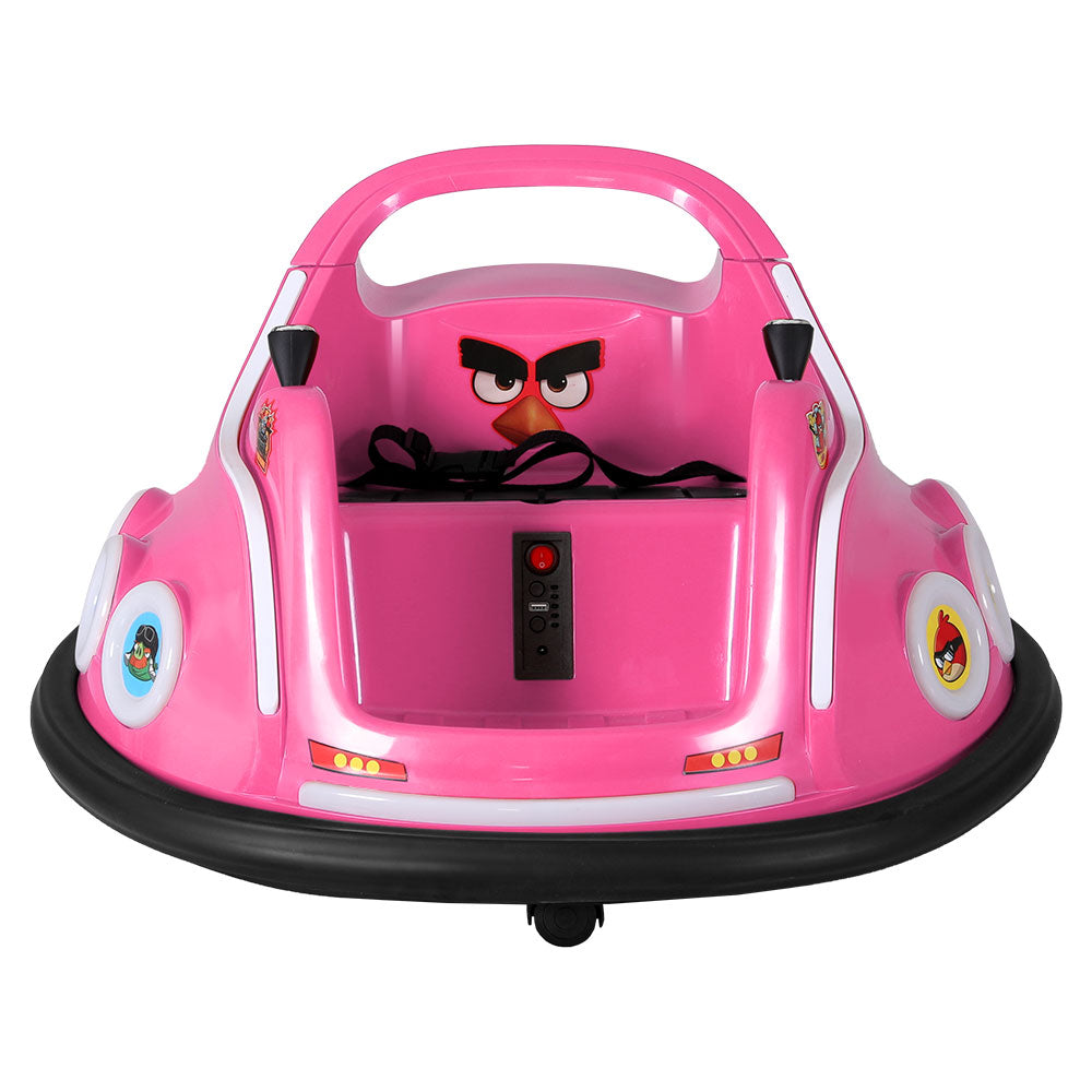 Kids Ride On Car Bumper Electric Ride On Cars Light Remote Angry Birds Sticker Pink 3