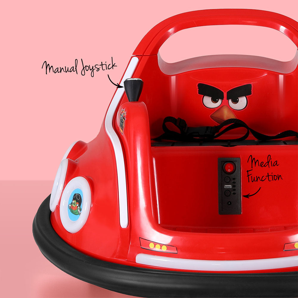 Kids Ride On Car Bumper Electric Ride On Cars Light Remote Angry Birds Sticker Red 4