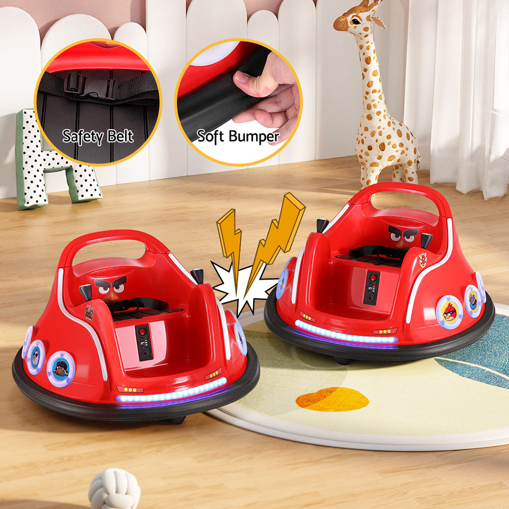 Kids Ride On Car Bumper Electric Ride On Cars Light Remote Angry Birds Sticker Red 5