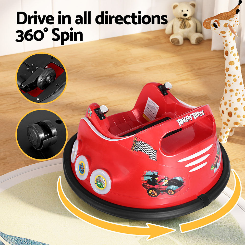 Kids Ride On Car Bumper Electric Ride On Cars Light Remote Angry Birds Sticker Red 6
