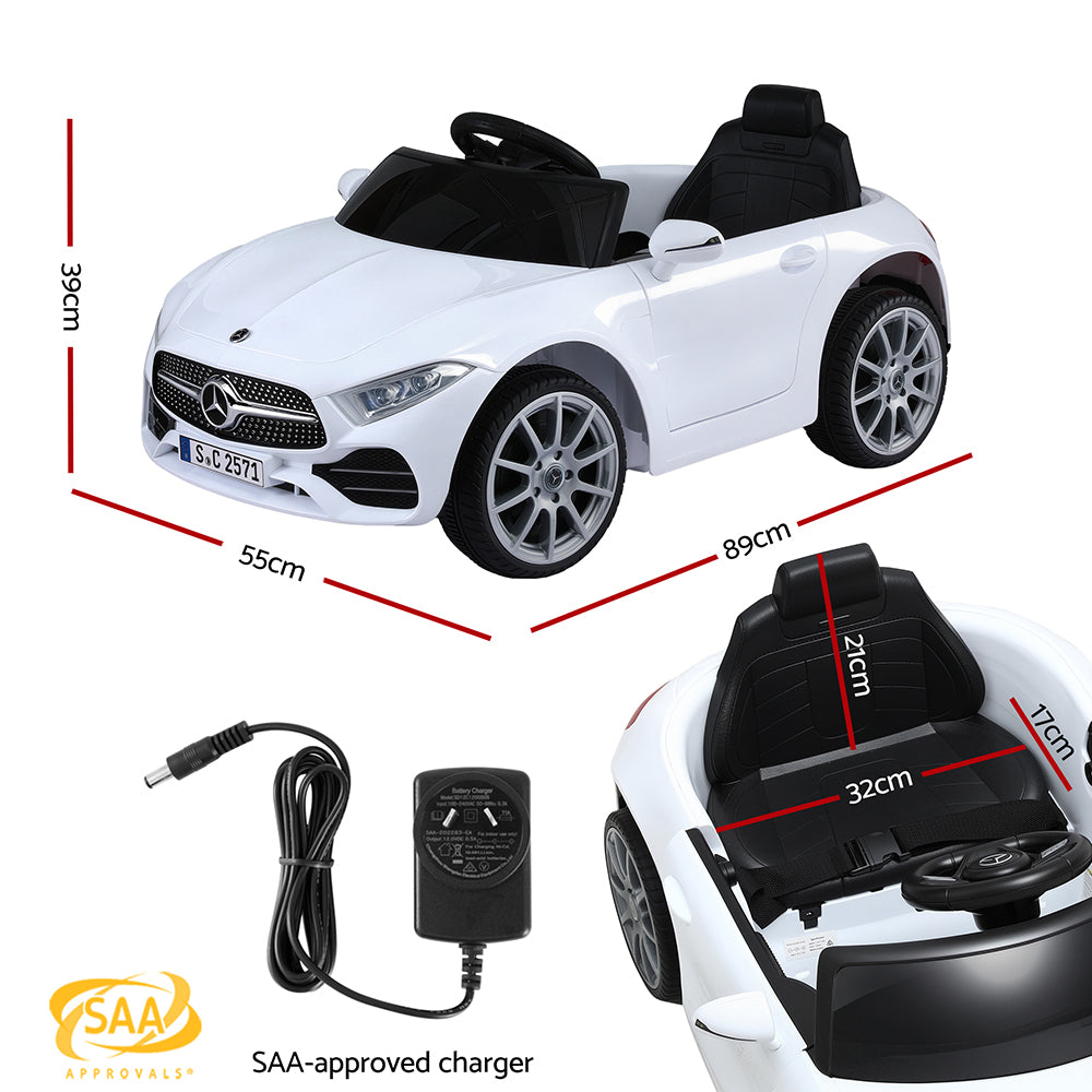 Kids Electric Ride On Car Licensed Outdoor Toys Cars Music Remote White 3