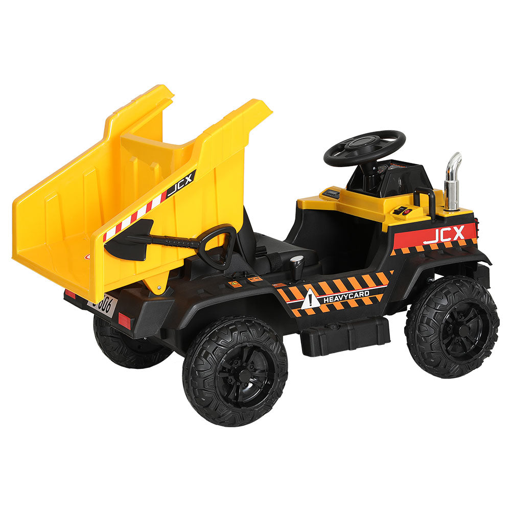 Rigo Kids Electric Ride On Car Dumptruck Loader Toy Cars 12V Yellow 3