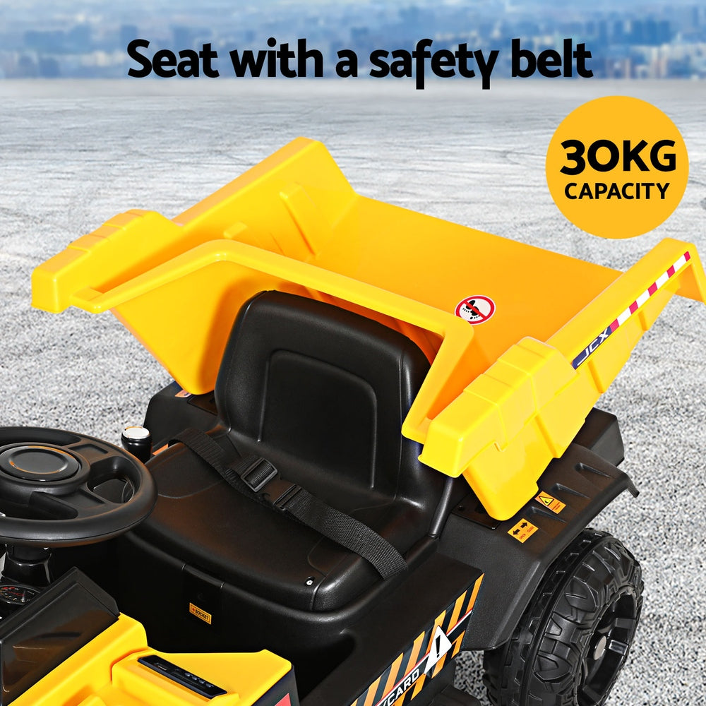 Rigo Kids Electric Ride On Car Dumptruck Loader Toy Cars 12V Yellow 6