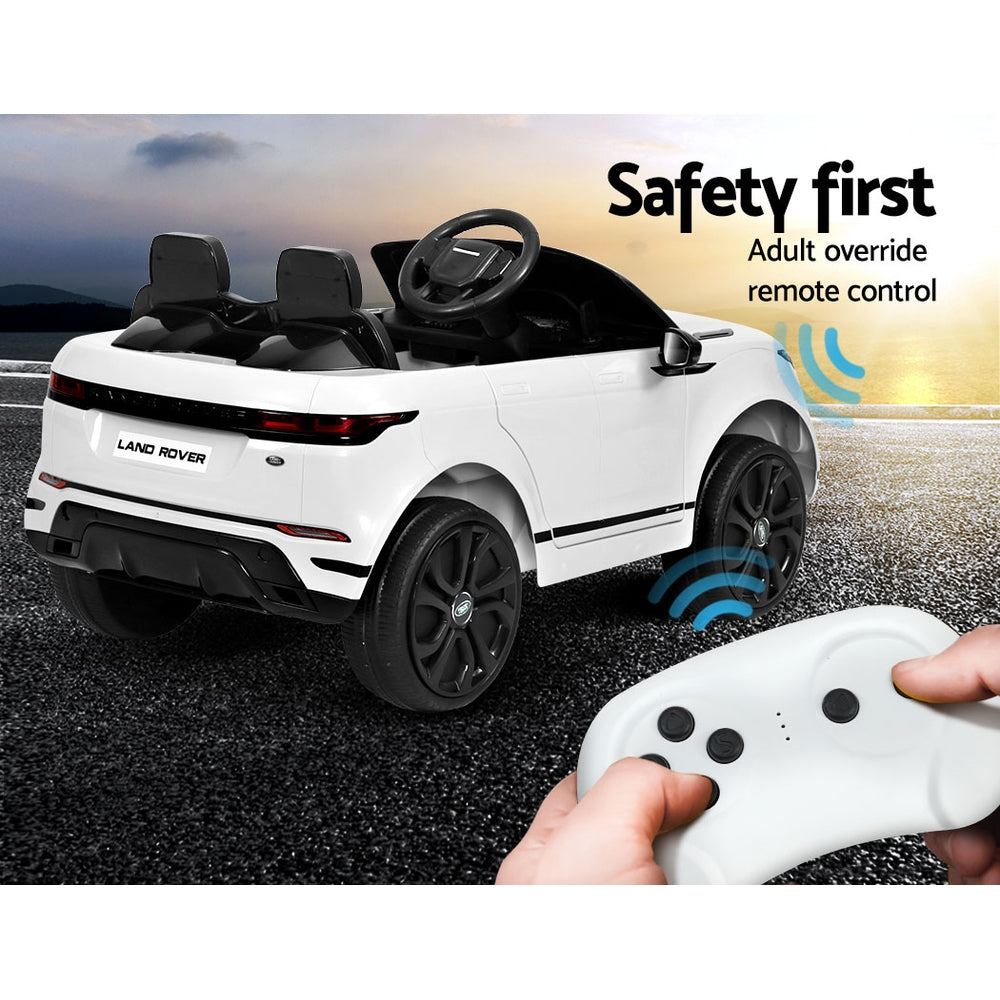 Kids Electric Ride On Car Land Rover Licensed Toy Cars Remote 12V Battery White 4