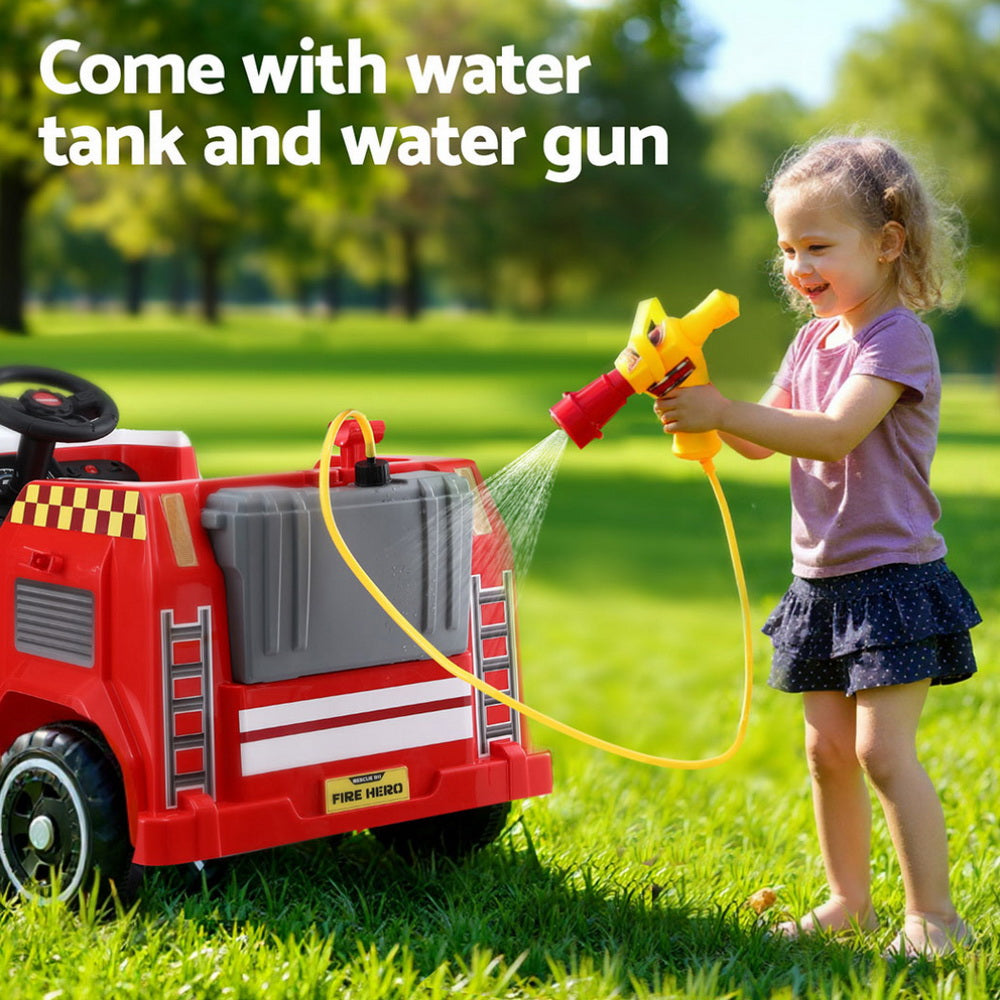 Rigo Kids Ride On Car Electric Fire Engine Fighting Truck with Water Gun Music 4