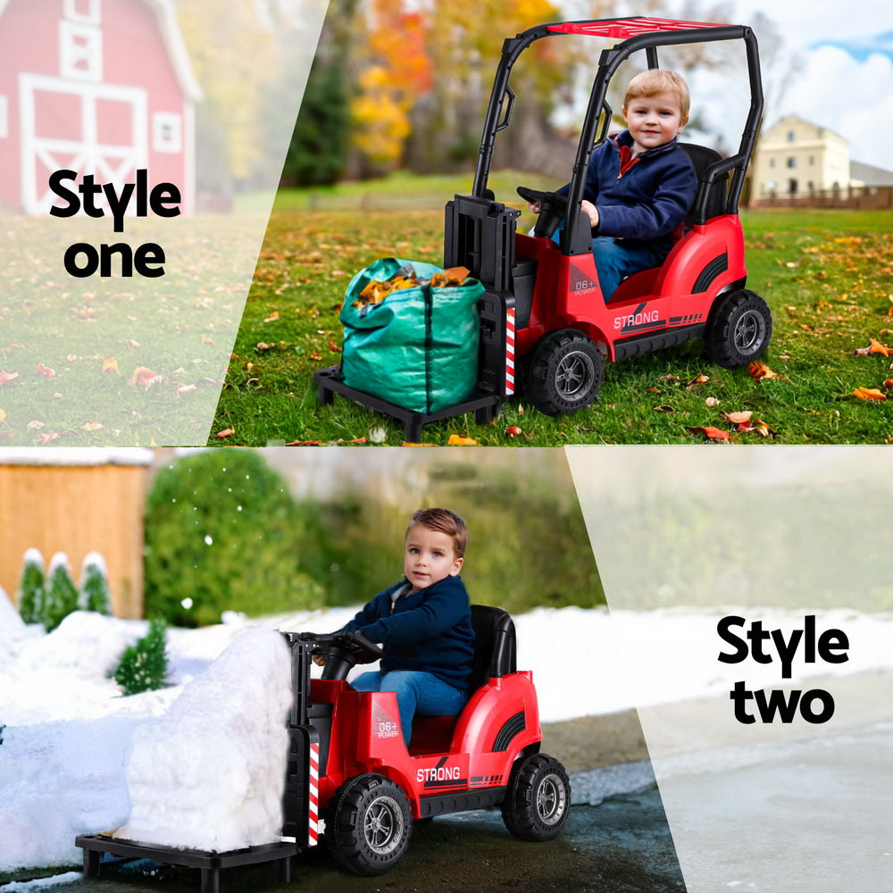 Rigo Kids Electric Ride On Car Forklift Loader Toys Cars Horn Remote 12V Red 5