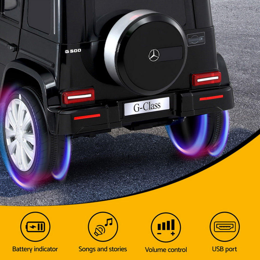 Kids Ride On Car Licensed Mercedes-Benz G500 Electric Toys Horn Remote 12V Black 4