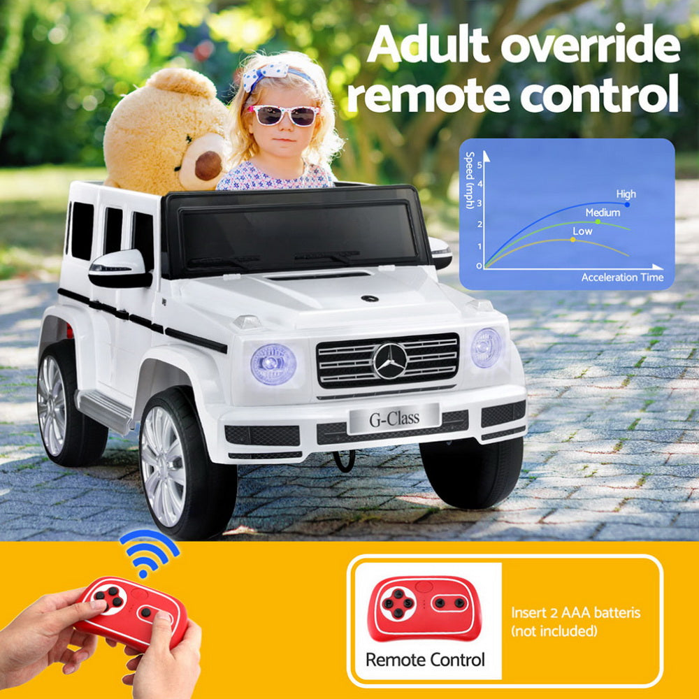 Kids Ride On Car Licensed G500 Electric Toys Horn Remote 12V White 4