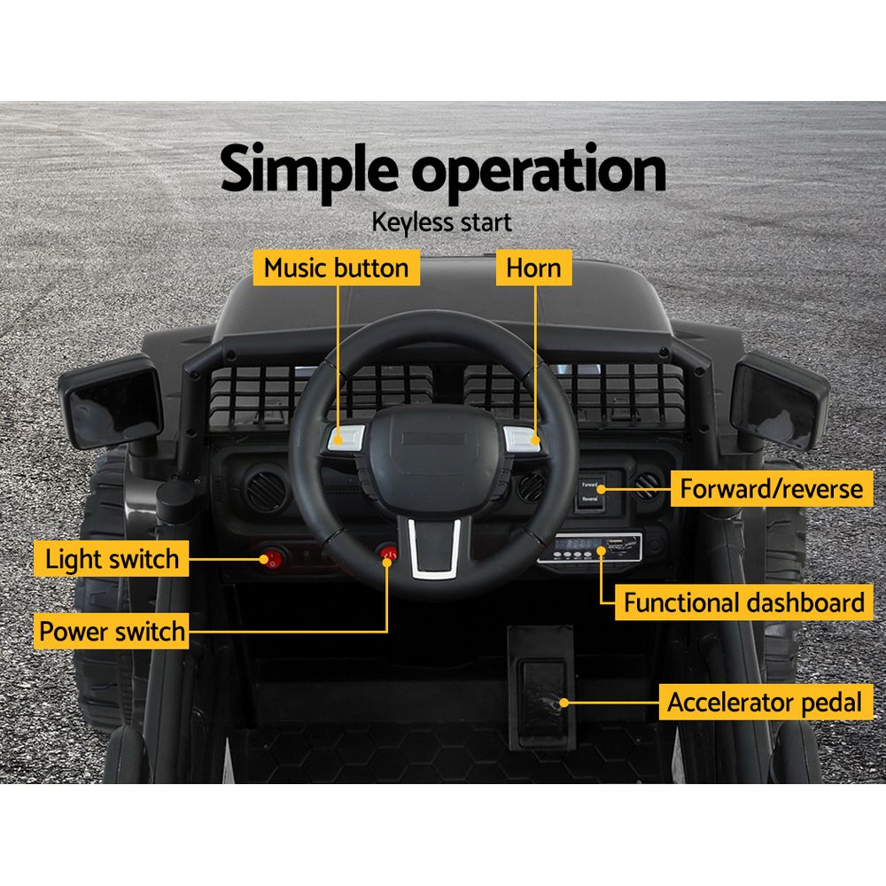 Rigo Kids Electric Ride On Car Jeep Toy Cars Remote 12V Black 5