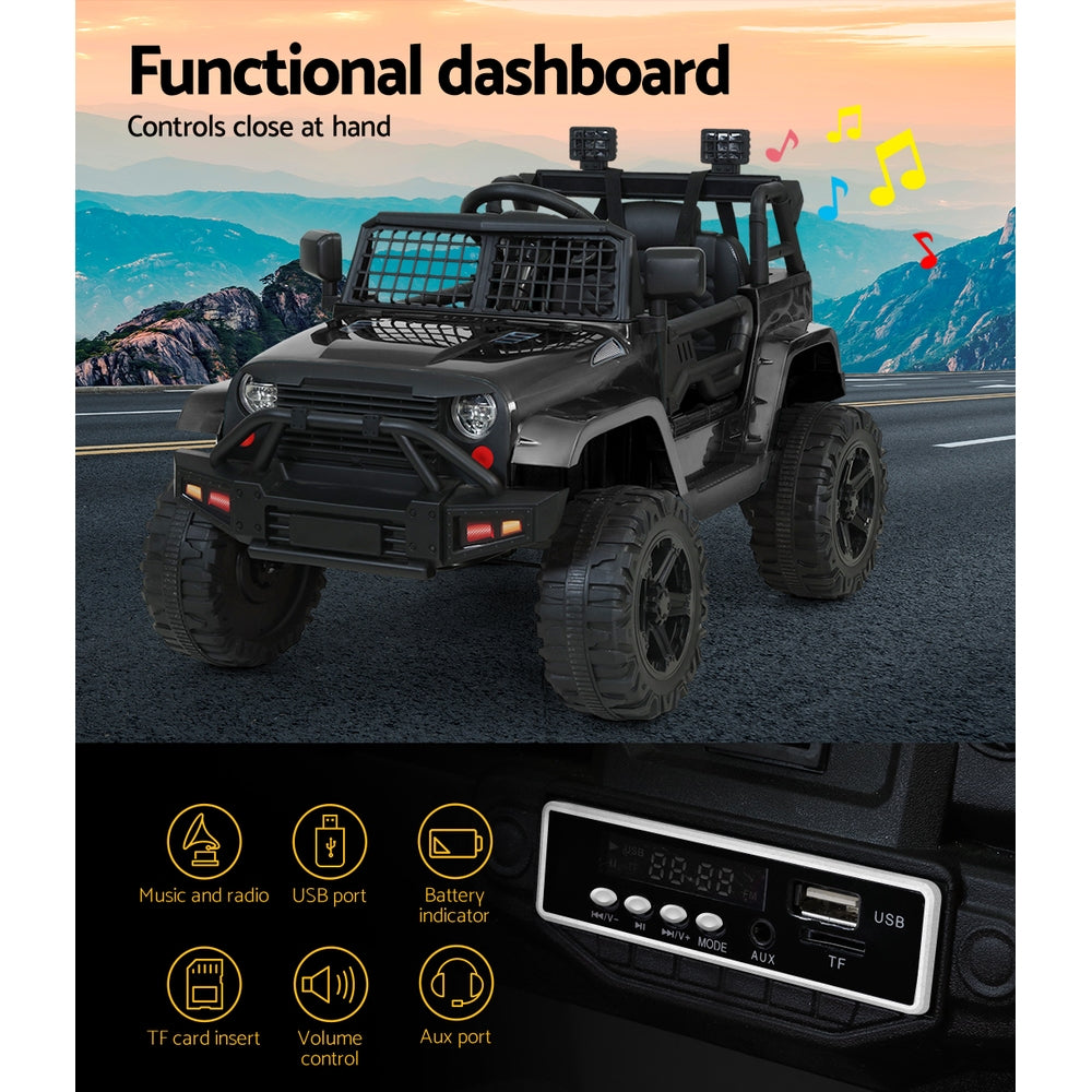 Rigo Kids Electric Ride On Car Jeep Toy Cars Remote 12V Black 6