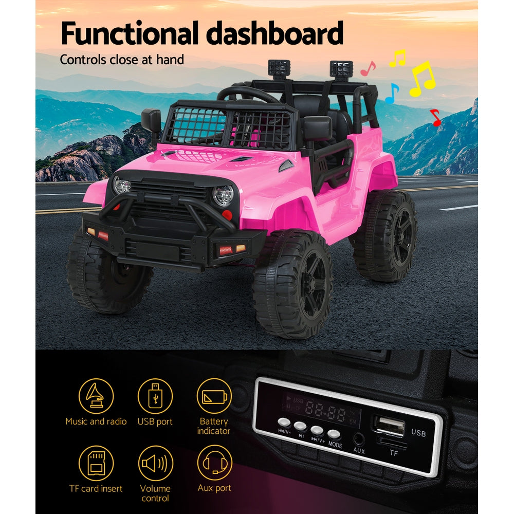 Rigo Kids Electric Ride On Car Jeep Toy Cars Remote 12V Pink 6