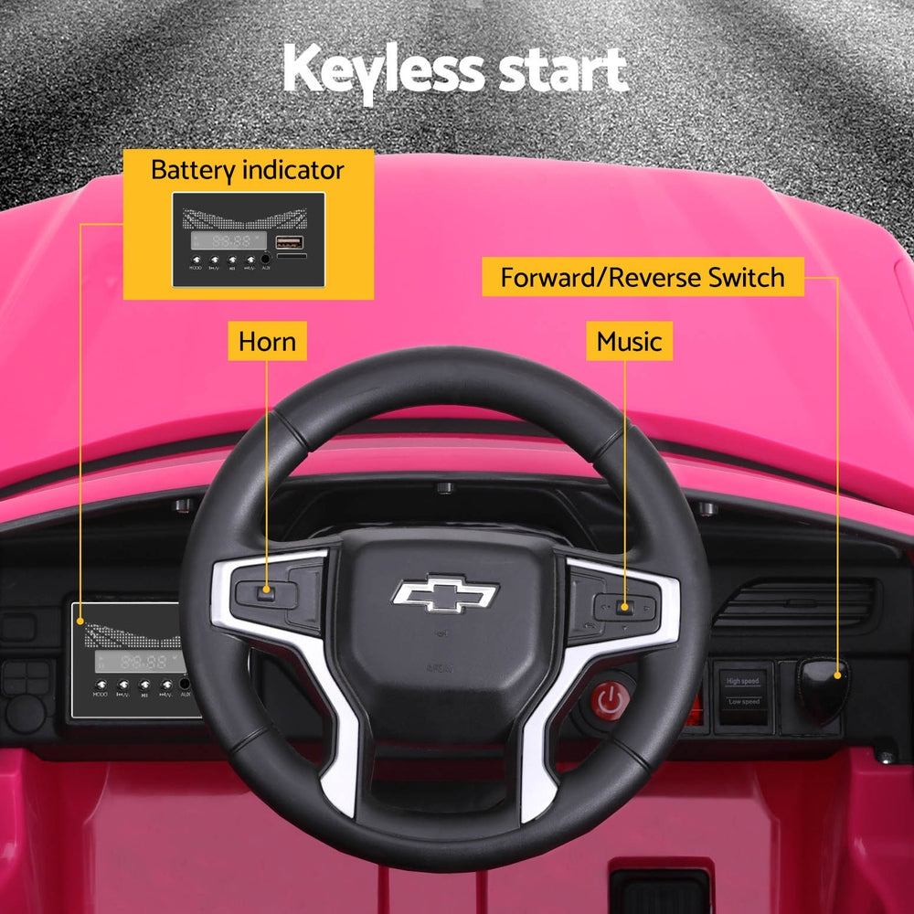 Kids Ride On Car Licensed Chevrolet Tahoe Electric Toys Horn Remote 12V Pink 4