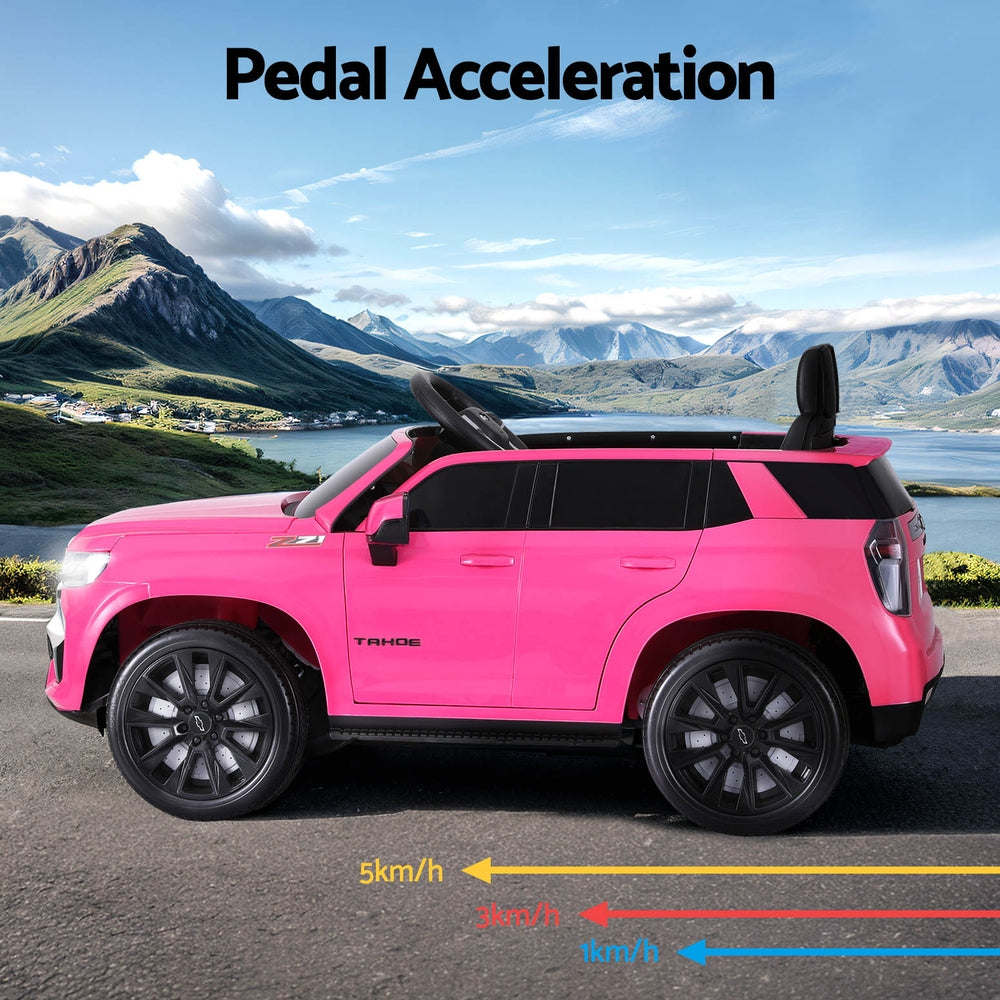 Kids Ride On Car Licensed Chevrolet Tahoe Electric Toys Horn Remote 12V Pink 5