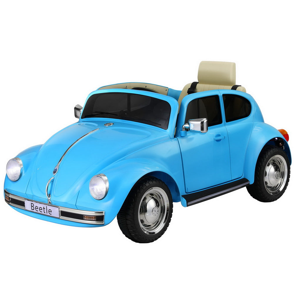 Kids Ride On Car Licensed Volkswagen Beetle Electric Toys Horn Remote 6V Blue 7