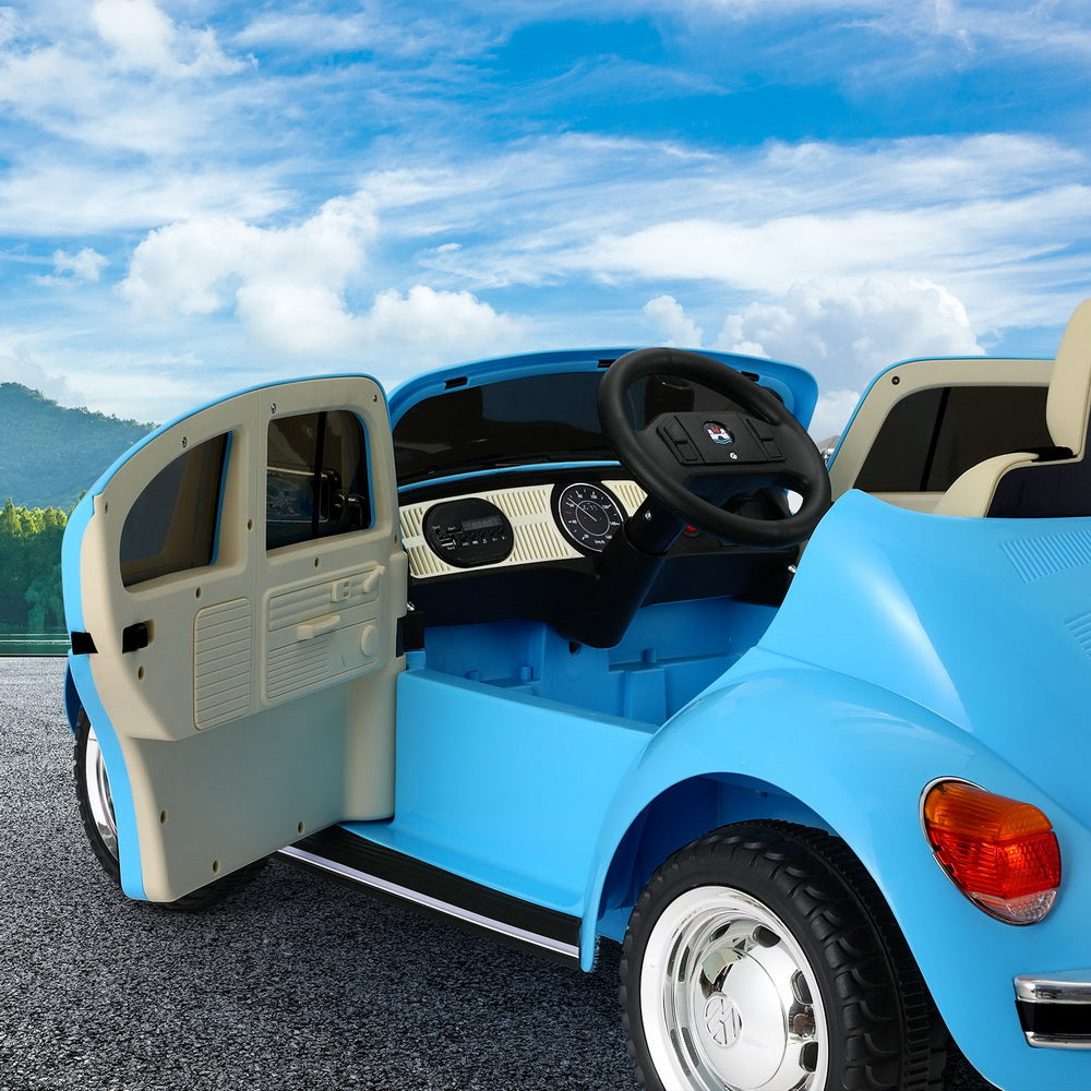Kids Ride On Car Licensed Volkswagen Beetle Electric Toys Horn Remote 6V Blue 6