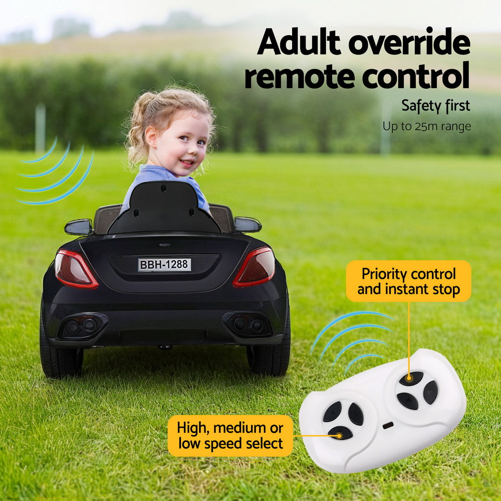 Rigo Kids Electric Ride On Car Toys Cars Horn Music Remote Control 12V Black 6