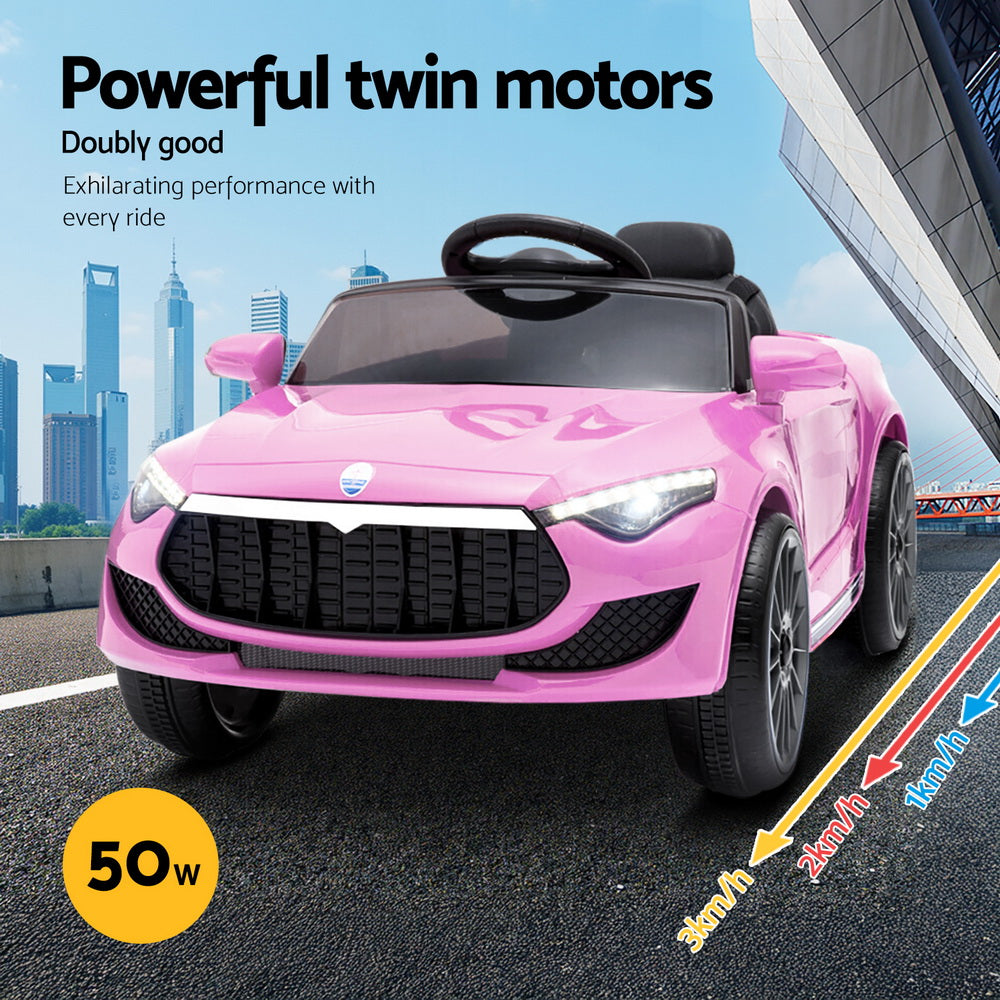 Rigo Kids Electric Ride On Car Toys Cars Headlight Music Remote Control 12V Pink 3