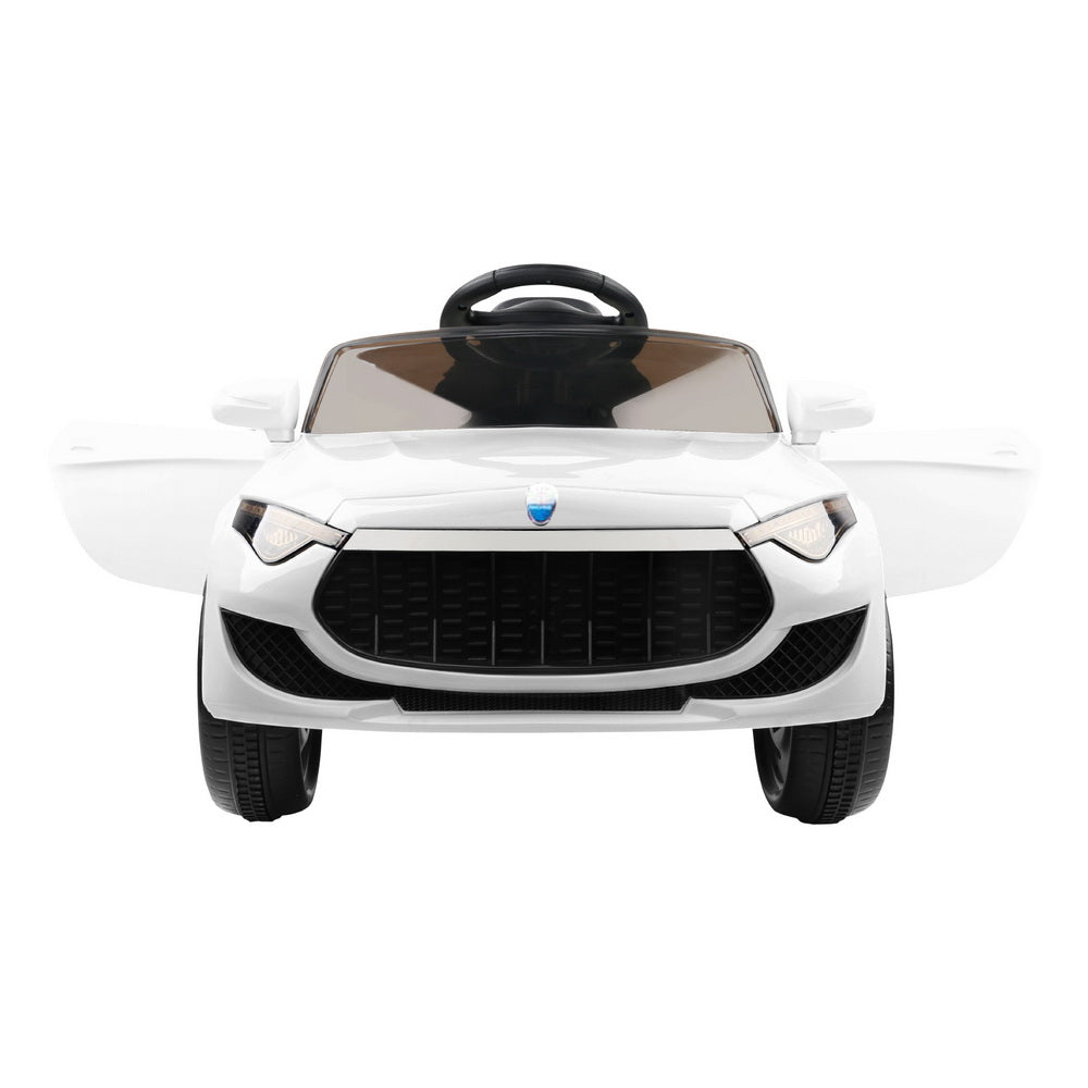 Rigo Kids Electric Ride On Car Cars Music Headlight Remote Control 12V White 3
