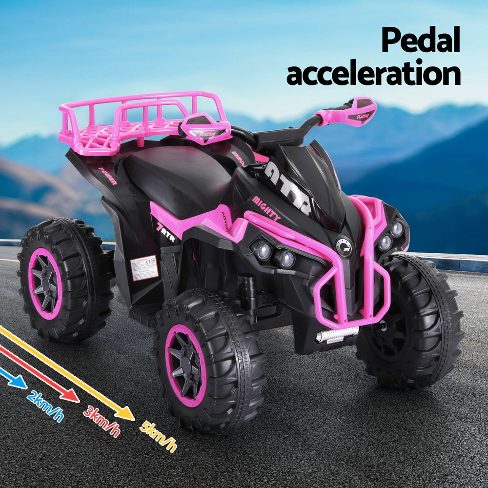 Rigo Kids Ride On Car ATV Quad Motorbike Storage Rack Electric Toys 12V Pink 5